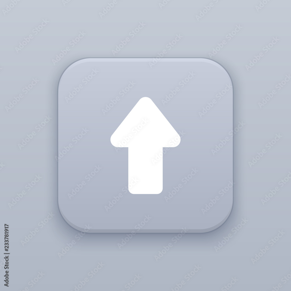 Arrow up, gray vector button with white icon Arrow up, gray vector button with white icon