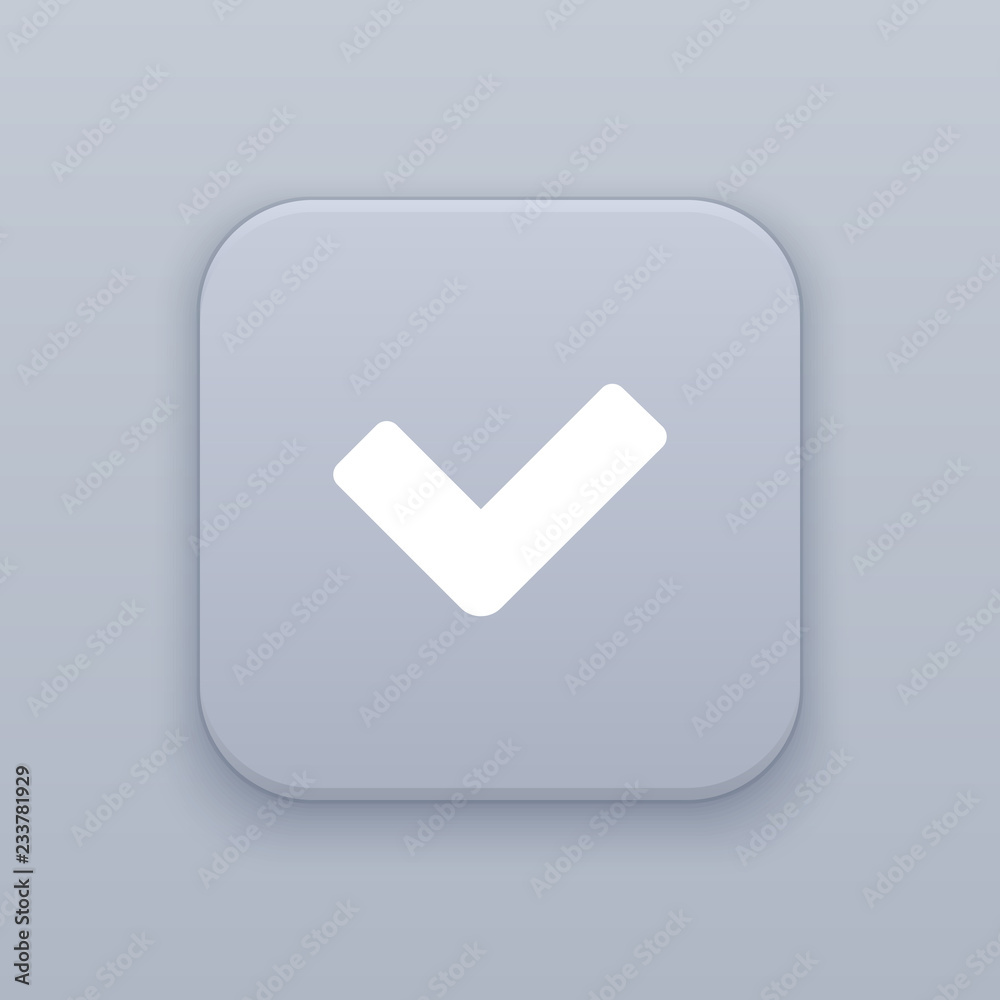 Done, gray vector button with white icon Done, gray vector button with white icon