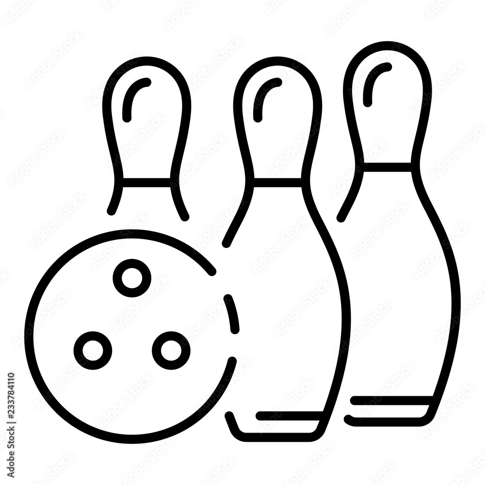 Fototapeta premium Bowling victory icon. Outline bowling victory vector icon for web design isolated on white background