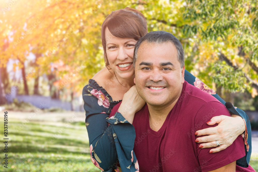 Fototapeta premium Portrait of Mixed Race Caucasian Woman and Hispanic Man