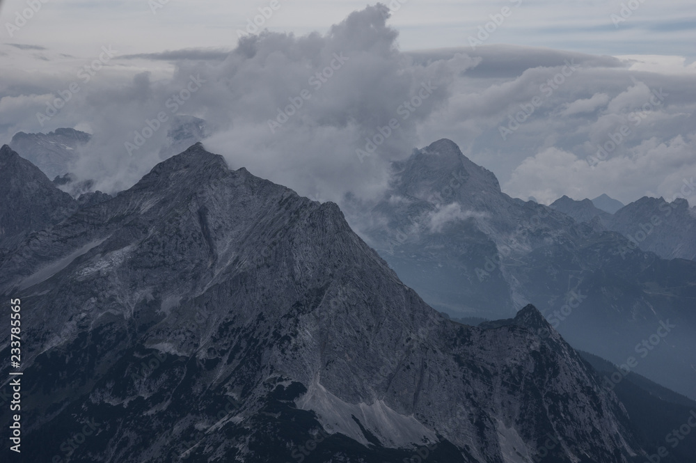 Karwendel Mountain in clouds Karwendel Mountain in clouds