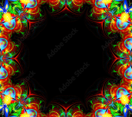 futuristic colorful pattern isolated on black background