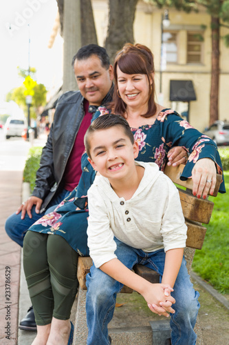 Mixed Race Young Family Por...