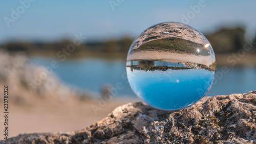 Crystal ball landscape shot at Metten-Bavaria-Germany © Martin Erdniss