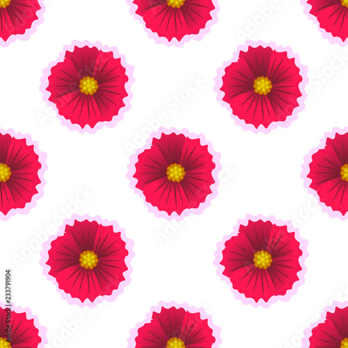 Beautiful flower on white background. Vector illustration. Seamless flower pattern.