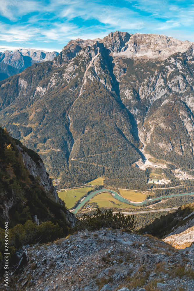 Obraz premium Beautiful alpine view at Eisriesenwelten-Werfen-Salzburg-Austria