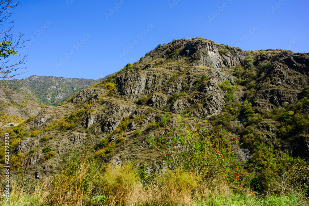 Obraz premium Beautiful autumn landscape with mountains and forest, Armenia
