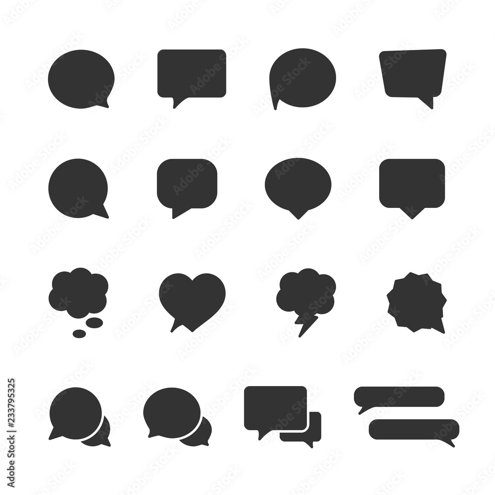 Vector image set of speech bubble icons.