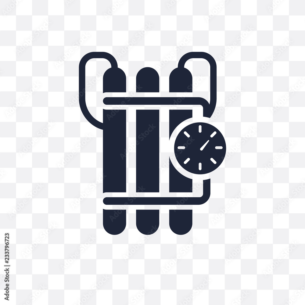 Time Bomb with Clock transparent icon. Time Bomb with Clock symbol ...