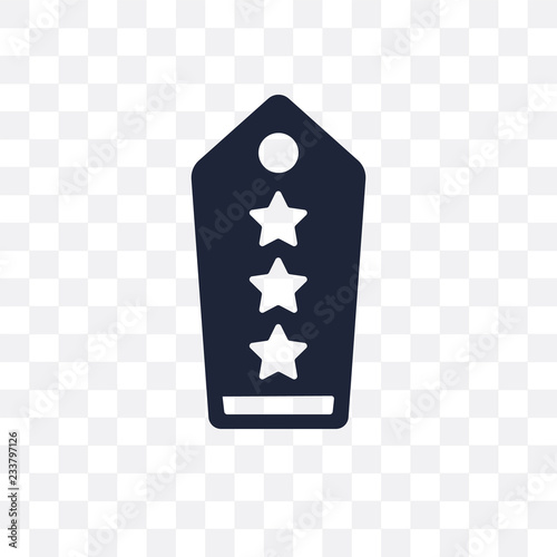Shoulder strap transparent icon. Shoulder strap symbol design from Army collection. Simple element vector illustration. Can be used in web and mobile.