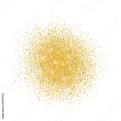     Gold glitter on white background. Vector shine texture. Design element for cards, invitations, posters and banners 
