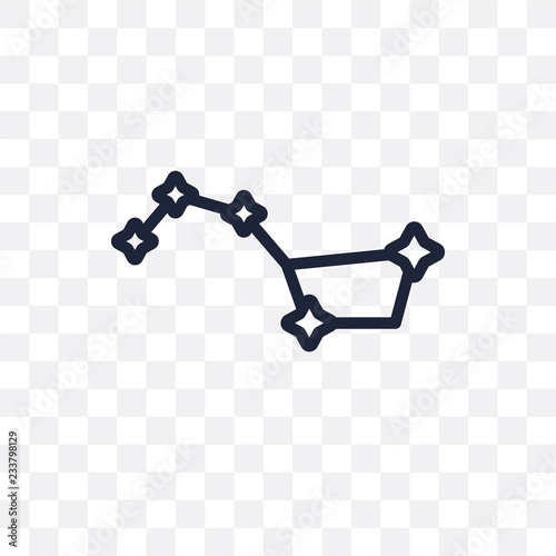 Big dipper transparent icon. Big dipper symbol design from Astronomy collection. Simple element vector illustration. Can be used in web and mobile.