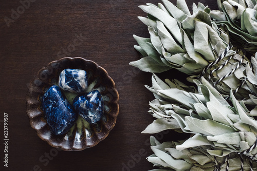Sodalite with White Sage Smudges