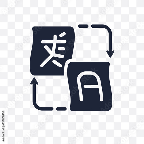 Translation transparent icon. Translation symbol design from Online learning collection. Simple element vector illustration. Can be used in web and mobile.
