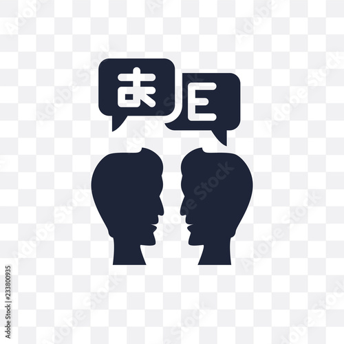 Translator transparent icon. Translator symbol design from Online learning collection. Simple element vector illustration. Can be used in web and mobile.