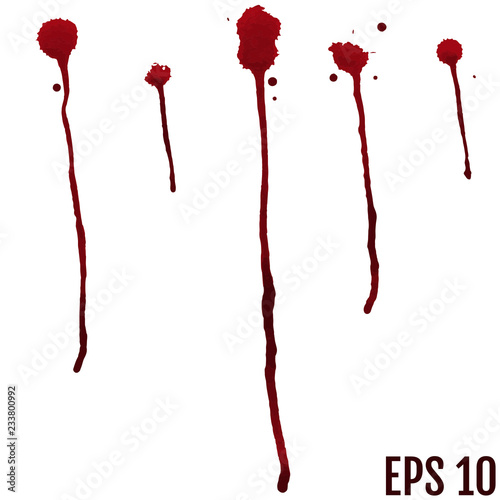 Blood isolated on white, Halloween concept. Vector illustration
