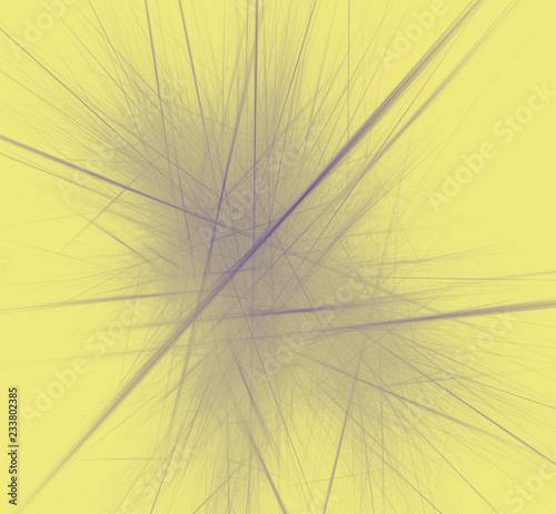 Violet fractal on yellow background. Fantasy fractal texture. Digital art. 3D rendering. Computer generated image.