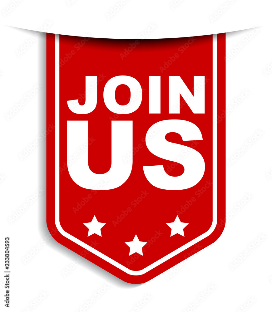 red vector banner join us