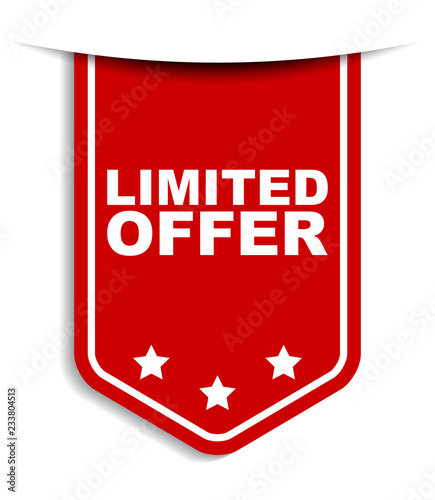 red vector banner limited offer