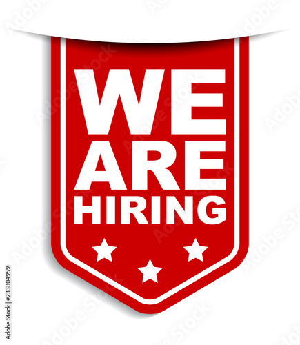 red vector banner we are hiring