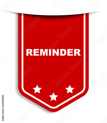 red vector banner reminder