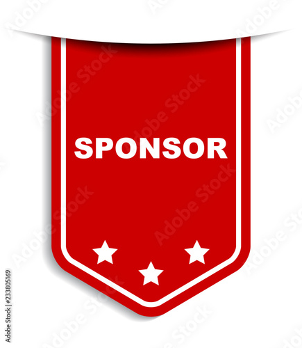 red vector banner sponsor