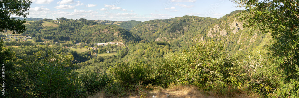 View over the Sioul valley near Châteauneuf-les-Bains