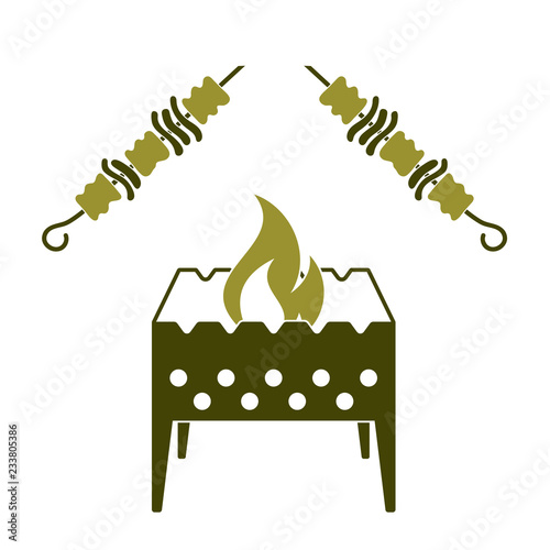 Brazier grill with kebab icon