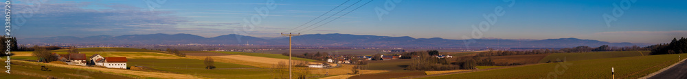Stitched High-resolution panorama near Gneiding-Bavaria-Germany