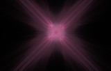 Pink cross abstract fractal on black background. Fantasy fractal texture. Digital art. 3D rendering. Computer generated image.