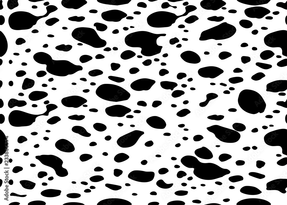 Fototapeta premium vector seamless black and white pattern of dalmatian texture repeat. EPS