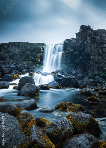 Fototapeta Naklejka Na Ścianę i Meble -  Scenic waterfall landscape in Iceland 