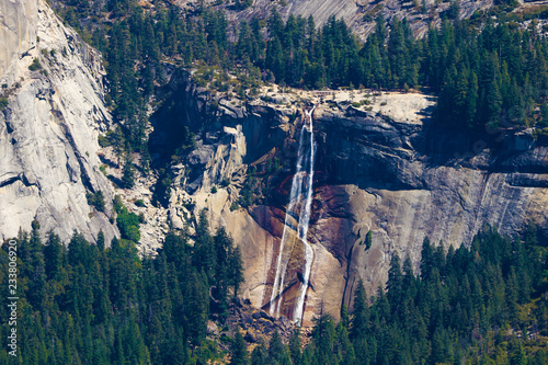 The view from Glacier Point in Yosemite National Park. Half Dome, Vernal Falls lower and Navada Falls upper photo