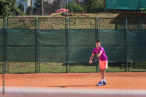 Young tennis player serving the ball © cirkoglu