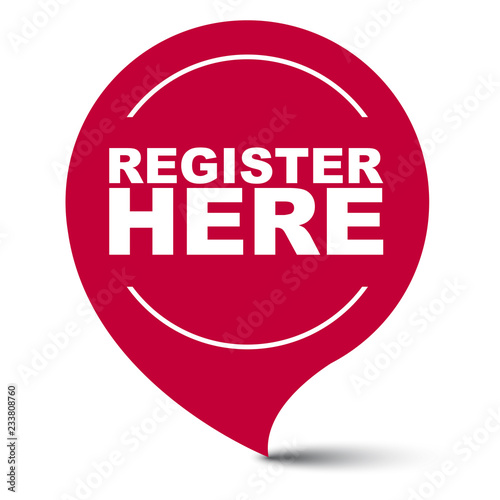 red vector banner register here