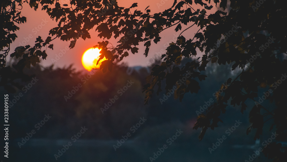 Beautiful sunset near Mamming-Isar-Bavaria-Germany Beautiful sunset near Mamming-Isar-Bavaria-Germany