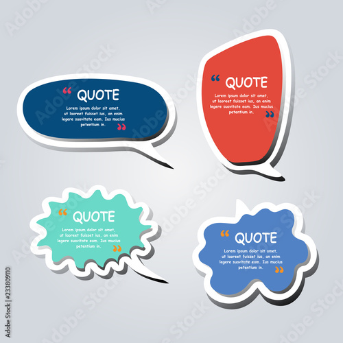 Colored text bubble set speech box vector template design © Nohan