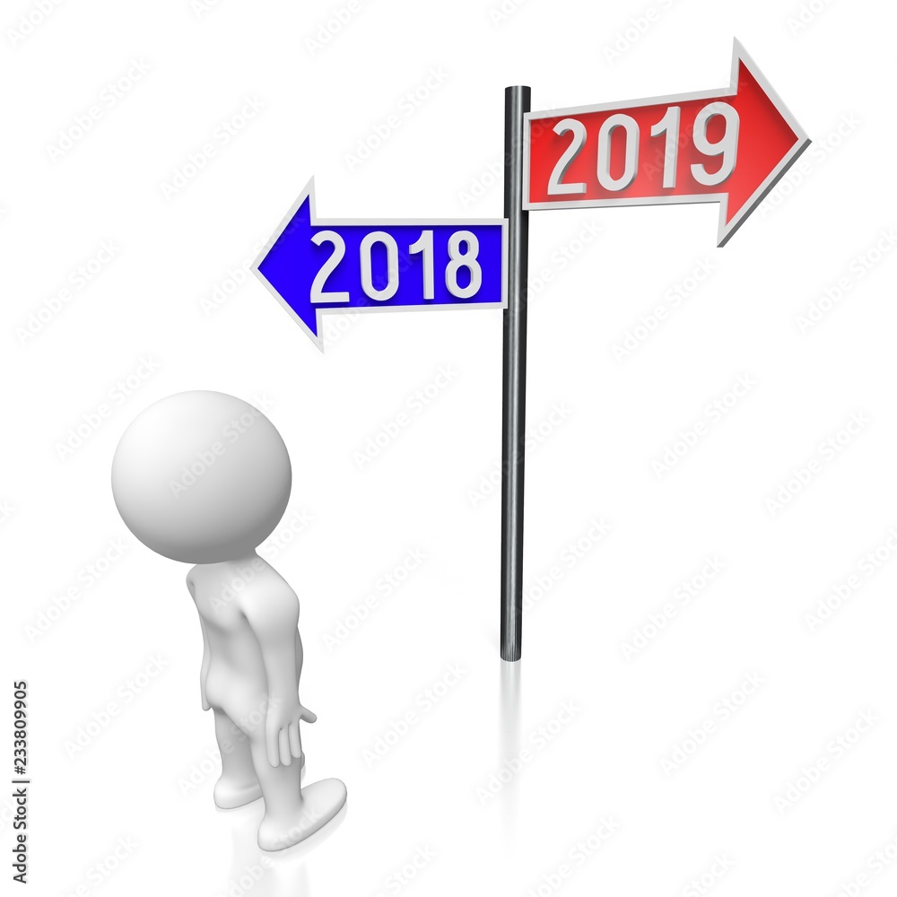 2019 New Year concept - signpost 2019 New Year concept - signpost
