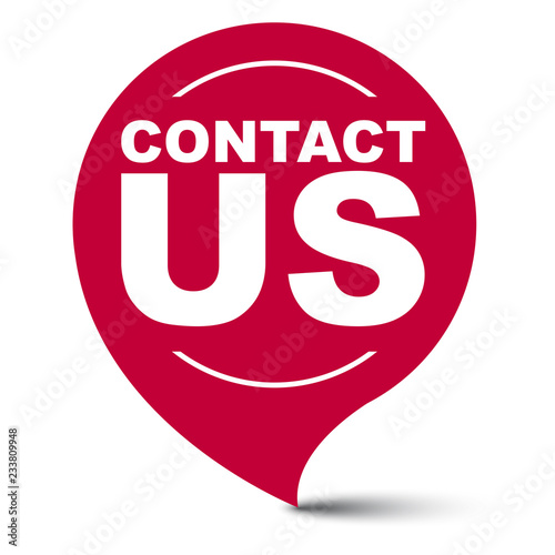red vector banner contact us