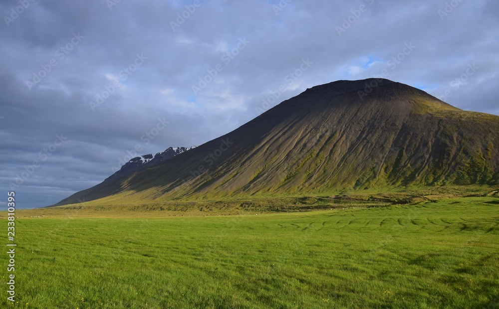 Icelandic landscape near the hot pot Grettislaug on peninsula Skagi.