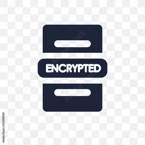 Encrypted transparent icon. Encrypted symbol design from Internet security collection.