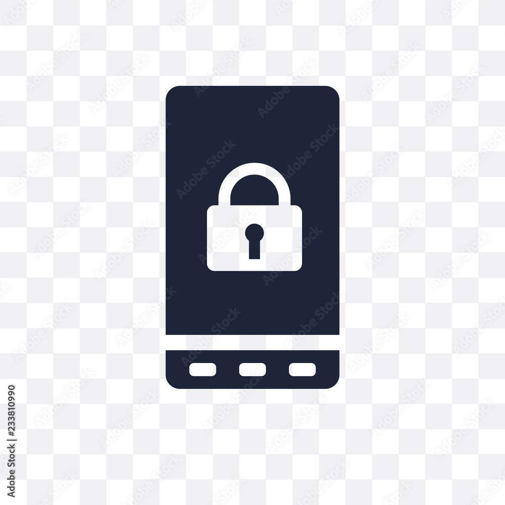 Mobile phone security transparent icon. Mobile phone security symbol design from Internet security collection. Mobile phone security transparent icon. Mobile phone security symbol design from Internet security collection.