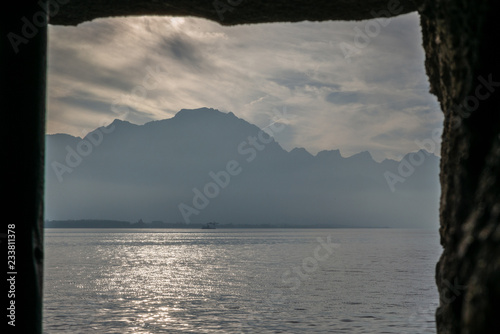 Montreaux and the lake Leman iin Switzerland n a sunny Autumn day - 1 photo