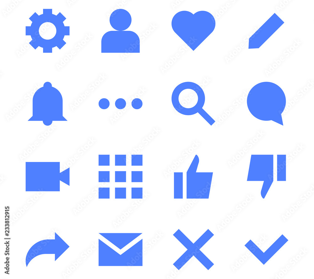Interface flat icons for web and mobile app Interface flat icons for web and mobile app