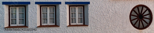 three windows typicall house from portugal