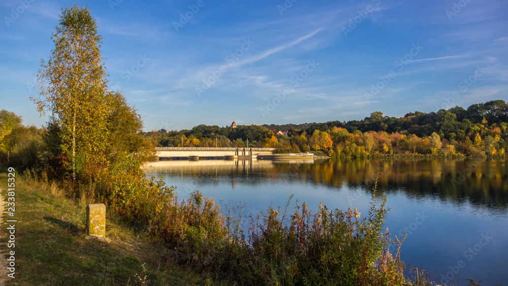 Indian summer at the Isar near Zulling - Bavaria - Germany Indian summer at the Isar near Zulling - Bavaria - Germany
