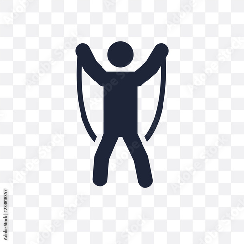 Skipping rope man transparent icon. Skipping rope man symbol design from People collection.