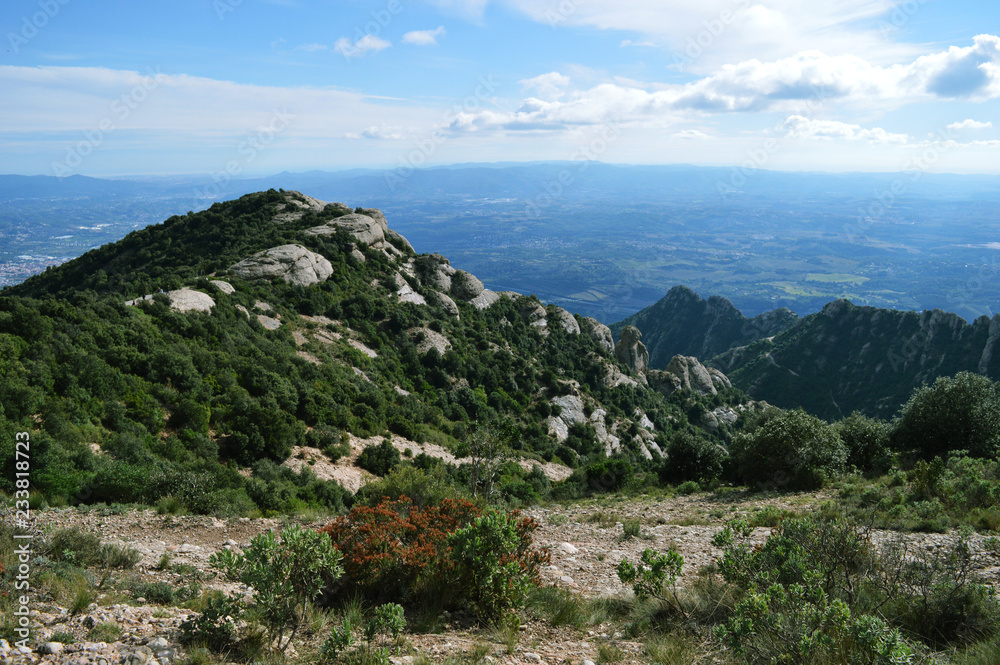 Gorgeous scenery of Montserrat mountains in Barcelona, Spain