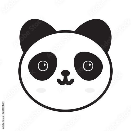 Cute Panda face icon. Vector illustration