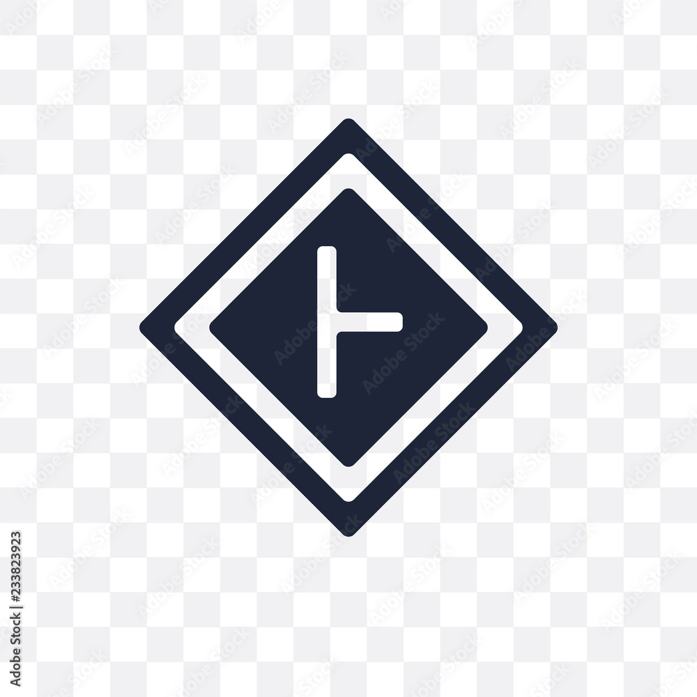 Intersection sign transparent icon. Intersection sign symbol design from Traffic signs collection. Intersection sign transparent icon. Intersection sign symbol design from Traffic signs collection.